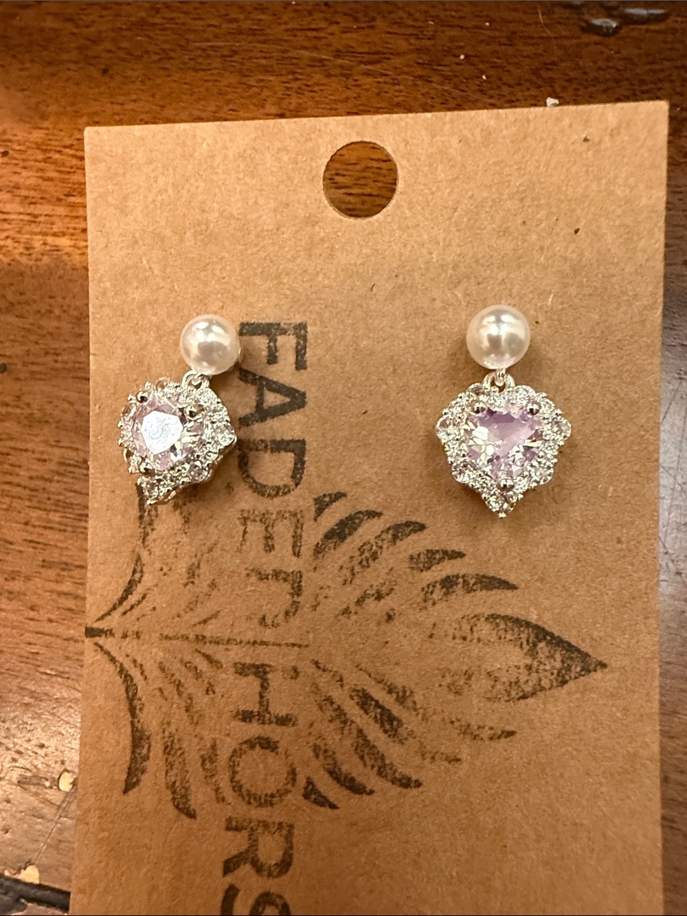 Pearl Top Pink Crystal Drop Earrings with Silver Accents